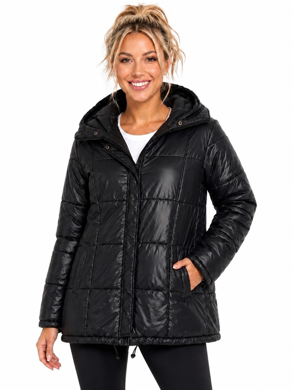 Armani Exchange Black Quilted Puffer Jacket-Large